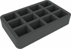 HS050I012BO 50 mm Half-Size foam tray with 12 compartments