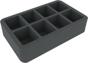 HS060BF02BO Half-Size foam tray with 8 compartments