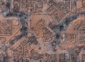 Kraken Wargames: Gaming Mat – Desert Warzone City 110cmx150cm