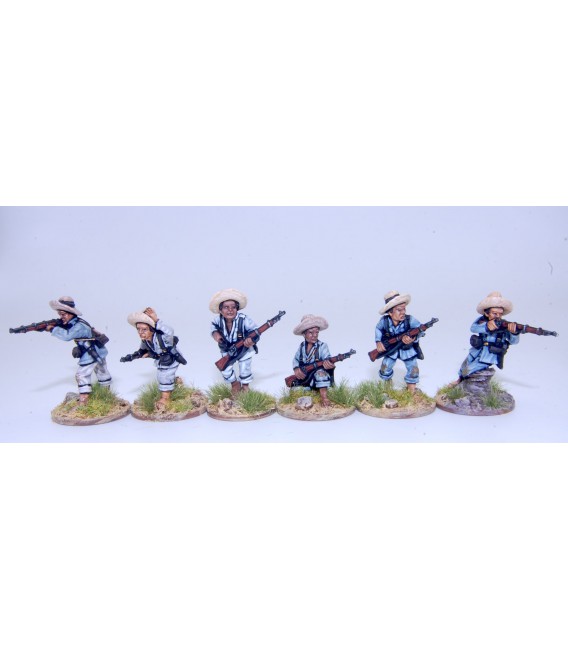 1898 Miniaturas: Infanteria Filipina En Escaramuza, Tropas Nativas Españolas / Insurgentes Tagalos