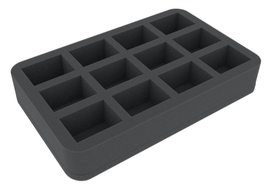 HS045I012BO 45 mm Half-Size foam tray with 12 compartments