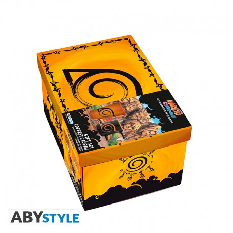 NARUTO SHIPPUDEN - Pck premium Large Glass + Keychain+3D Mug