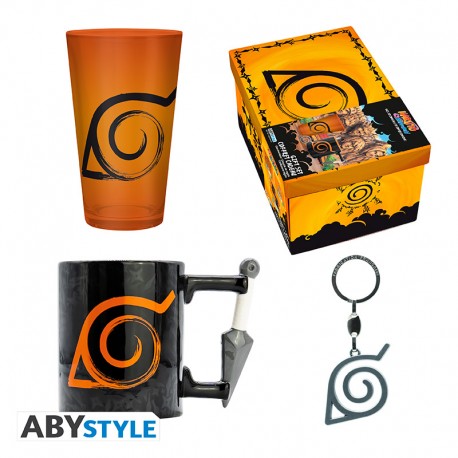 NARUTO SHIPPUDEN - Pck premium Large Glass + Keychain+3D Mug - Imagen 2