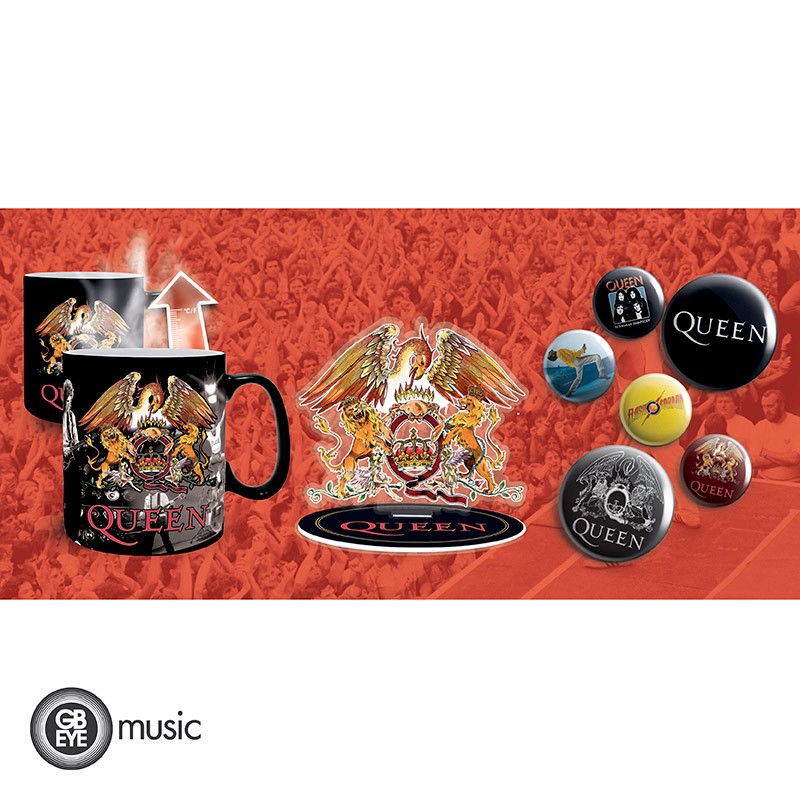 QUEEN - Pck Mug Heat Change 320ml + Acryl® + Badge Pack "Mix" - Imagen 2