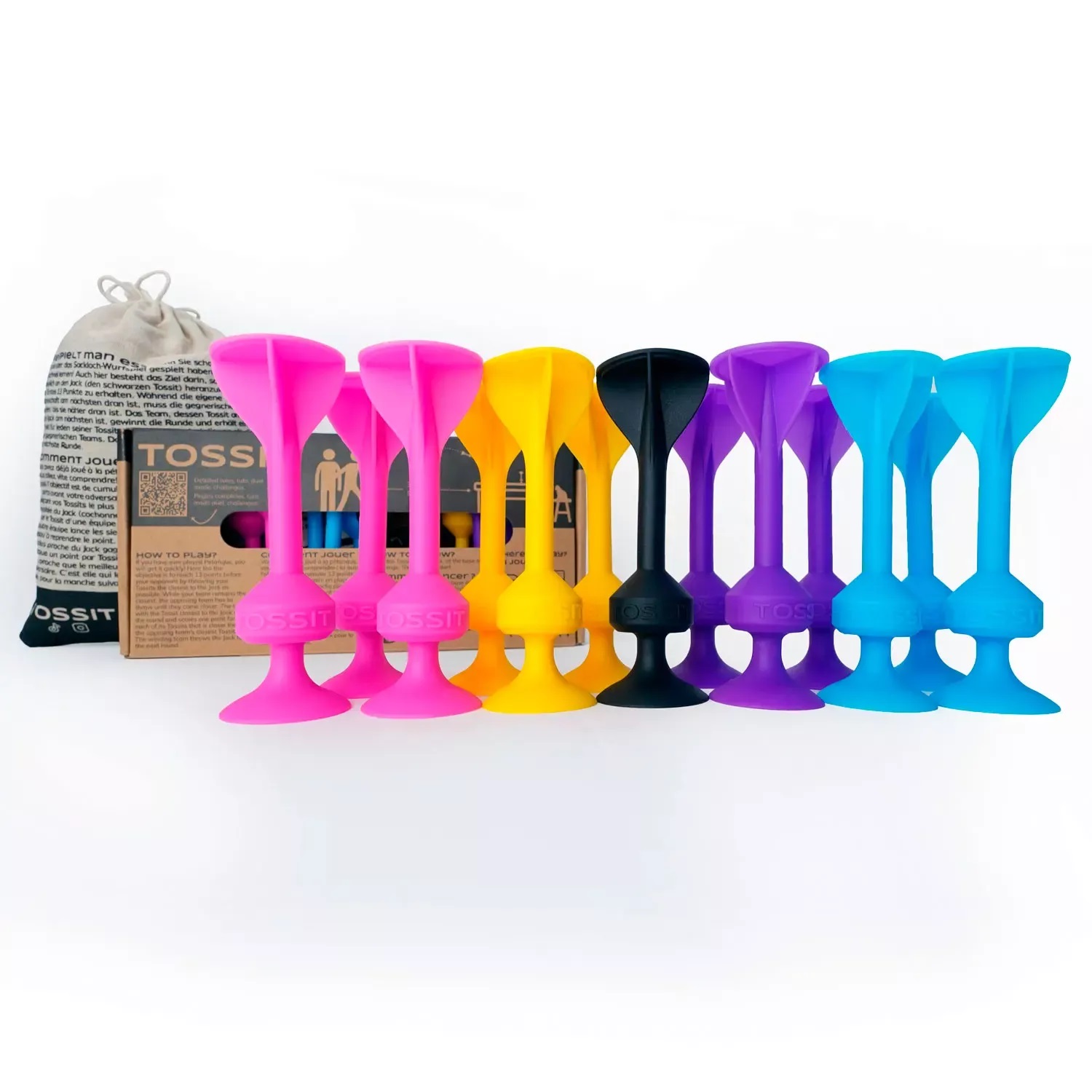 Tossit: Family Pack (4 Players) - Pink/Purple/Light Blue/Yellow