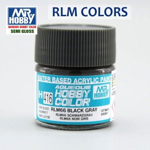 H-416 Gris Negro RLM66 Pintura Acrílica Gunze Hobby Color