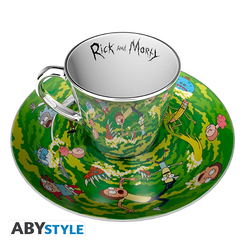 RICK AND MORTY - Mirror mug & plate set - Portal