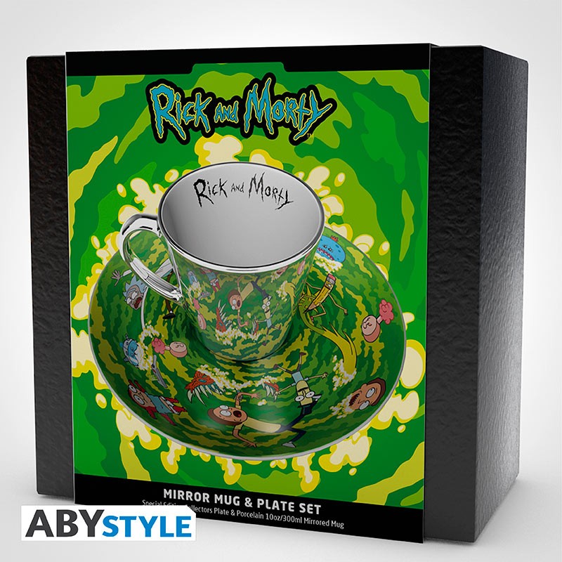 RICK AND MORTY - Mirror mug & plate set - Portal - Imagen 2