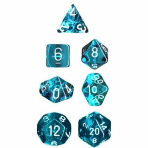 Chessex: Translucent Polyhedral 7-Die Set – Teal/White