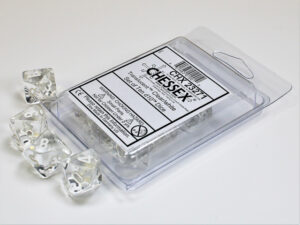 Chessex: Translucent Polyhedral Ten d10 Set – Clear/white
