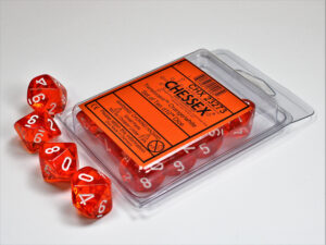 Chessex: Translucent Polyhedral Ten d10 Set – Orange/White