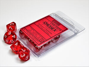 Chessex: Translucent Polyhedral Ten d10 Set – Red/White