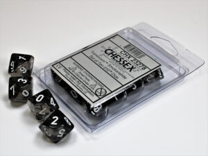 Chessex: Translucent Polyhedral Ten d10 Set – Smoke/White