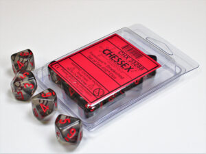 Chessex: Translucent Polyhedral Ten d10 Set – Smoke/Red