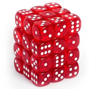 Chessex: Translucent 12mm D6 Dice (36u) Red/White