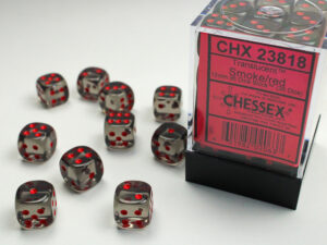 Chessex: Translucent 12mm D6 Dice (36u) Smoke/Red