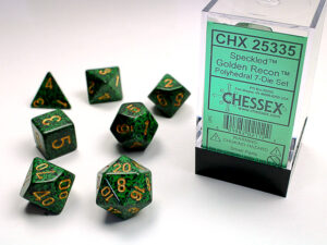 Chessex: Speckled Polyhedral 7-Die Set – Golden Recon