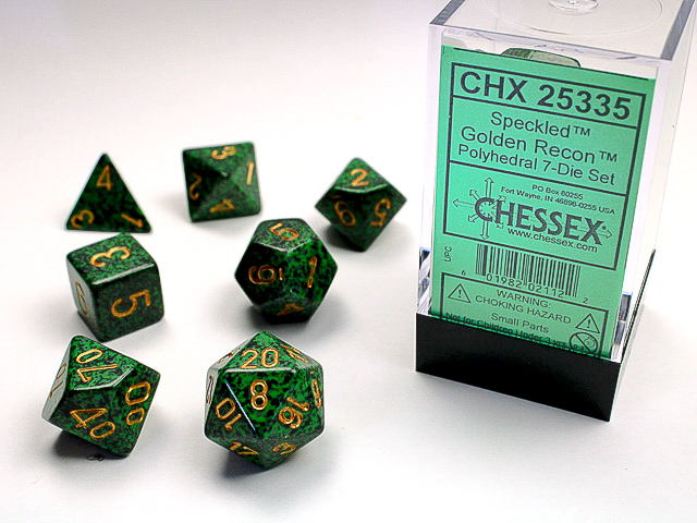 Chessex: Speckled Polyhedral 7-Die Set - Golden Recon