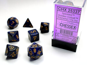 Chessex: Speckled Polyhedral 7-Die Set – Golden Cobalt
