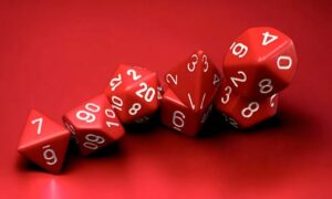Chessex: Opaque Polyhedral 7-Die Set – Red/White