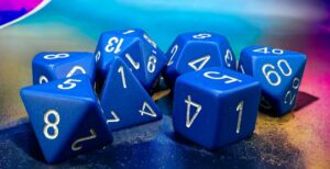 Chessex: Opaque Polyhedral 7-Die Set – Blue/White