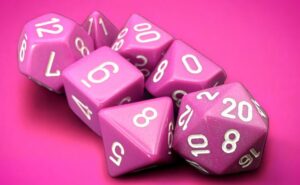 Chessex: Opaque Polyhedral 7-Die Set – Light Purple/White