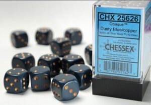 Chessex: Opaque 16mm d6 Dice (12u) – Dusty Blue/Copper
