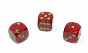 Chessex: Speckled 16mm d6 Dice (12u) – Strawberry
