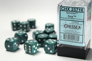 Chessex: Speckled 16mm d6 Dice (12u) – Sea