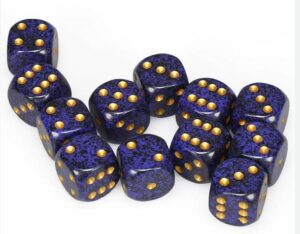 Chessex: Speckled 16mm d6 Dice (12u) – Golden Cobalt