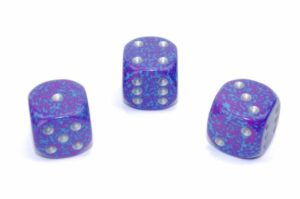 Chessex: Speckled 16mm d6 Dice (12u) – Silver Tetra