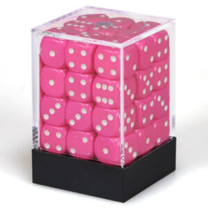 Chessex: Opaque 12mm d6 Dice (36u) – Pink/White