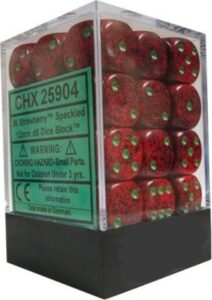 Chessex: Speckled 12mm d6 Dice (36u) – Strawberry