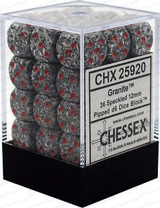 Chessex: Speckled 12mm d6 Dice (36u) – Granite