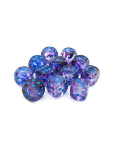 Chessex: Nebula 12mm d6 Nocturnal/blue Luminary (36 dice)