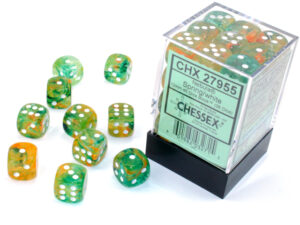 Chessex: Nebula 12mm d6 Spring/white Luminary Dice Block