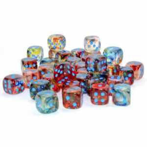 Chessex: Nebula 12mm d6 Primary/blue Luminary (36 dice)
