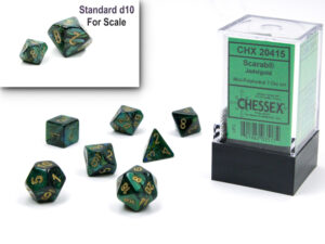 Chessex: Scarab Mini-hedral Jade/gold 7-Die Set (20415)