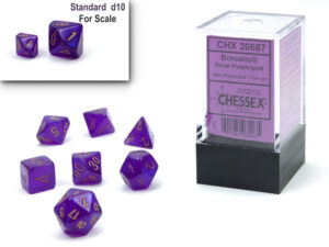 Chessex: Borealis Mini-hedral Royal Purple/gold Luminary 7-Die (20587)