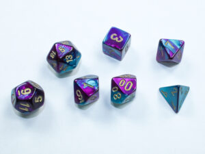 Chessex: Gemini Mini-hedral Purple-Teal/gold 7-Die Set (20649)
