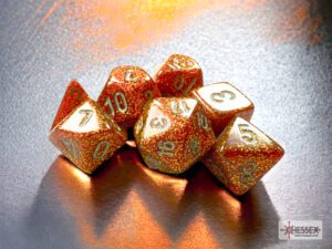 Chessex: Glitter Mini-hedral Gold/silver 7-Die Set (20503)