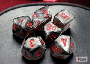 Chessex: Velvet Mini-hedral Black/red 7-Die Set (20478)