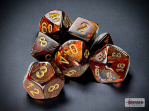 Chessex: Scarab Mini-hedral Blue Blood/gold 7-Die Set (20419)