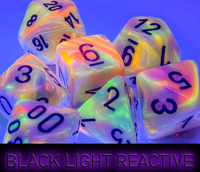 Chessex: Festive Mega-hedral Circus/black 7-Die set (22442) - Imagen 2