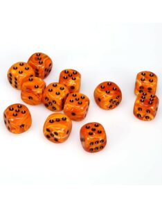 Chessex: Vortex 12mm d6 Orange/black Dice Block (36 dice)
