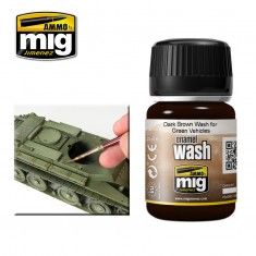 DARK BROWN WASH FOR GREEN VEHICLES (A.MIG-1005)