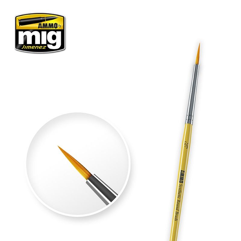 Ammo: 2/0 Synthetic Round Brush (A.MIG-8612)