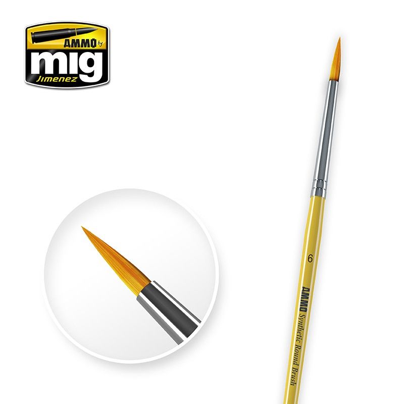 Ammo: 6 Synthetic Round Brush (A.MIG-8616)