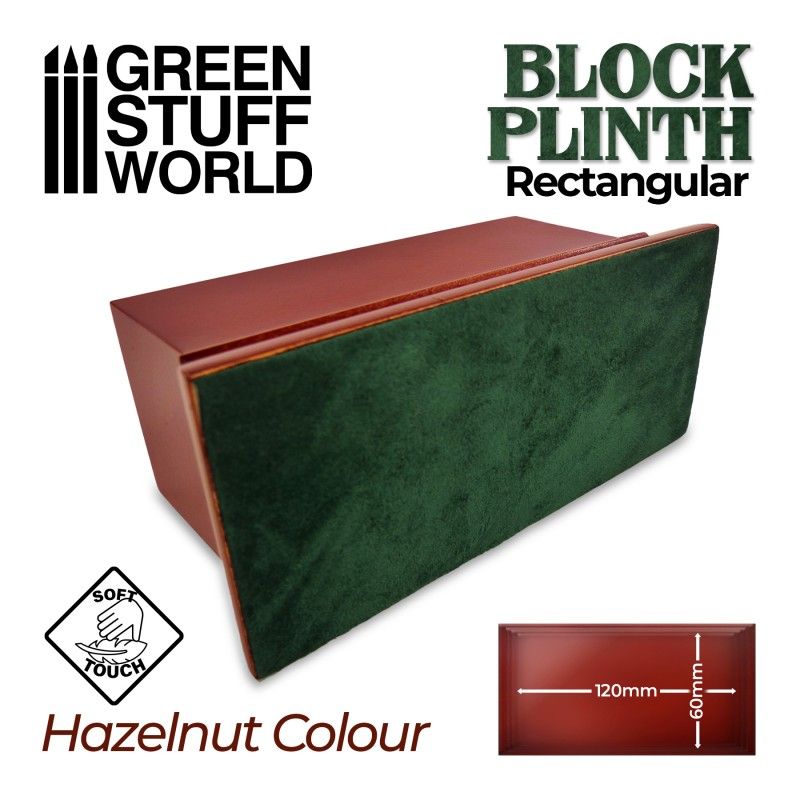 Green Stuff World: Pedestal Rectangular 12x6cm - Marron Avellana - Imagen 2