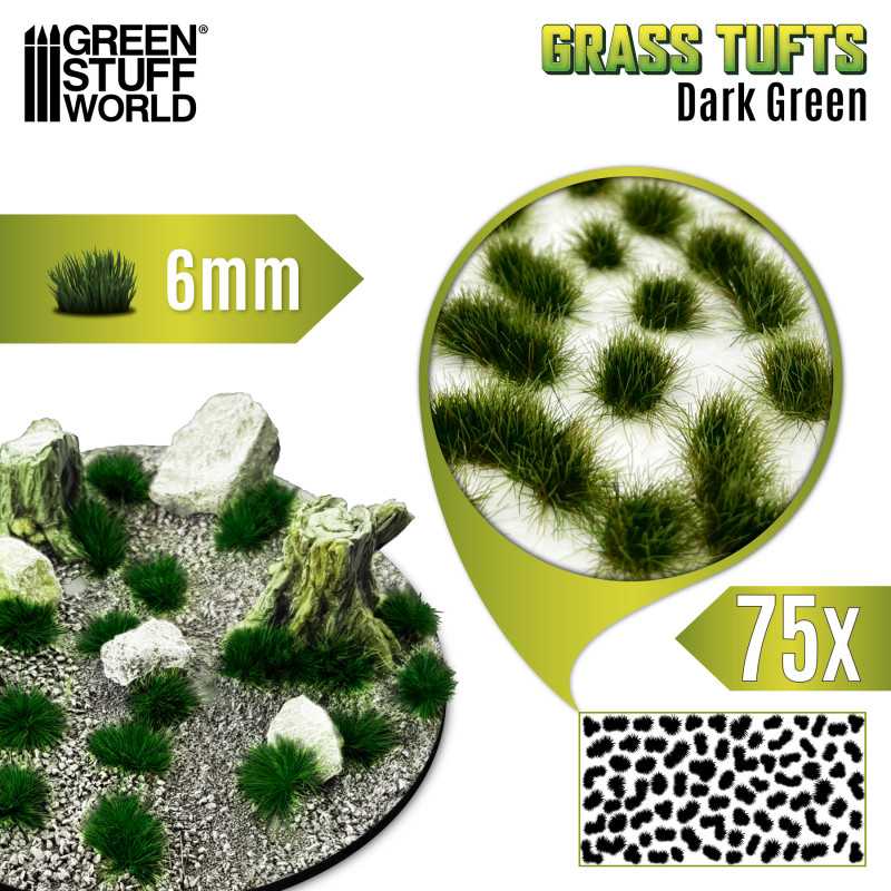 Green Stuff World: Grass TUFTs XXL 6mm - Dark Green